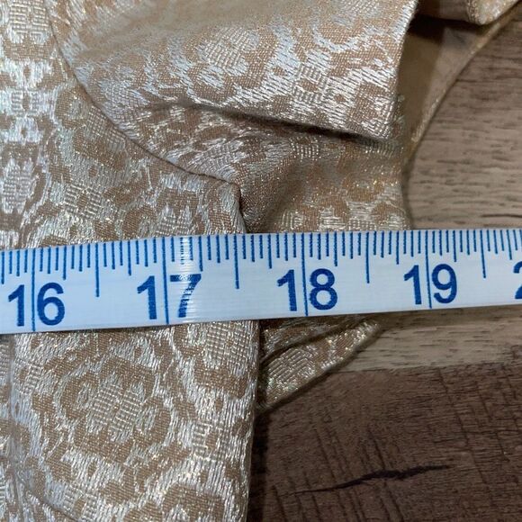 Express Design Studio Womens Open Front Irridescent Brocade Bolero Beige Size 6 - Picture 7 of 7